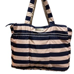 Ju-Ju-Be Super Be First Mate Navy & Champagne Striped Nylon Diaper Bag Tote